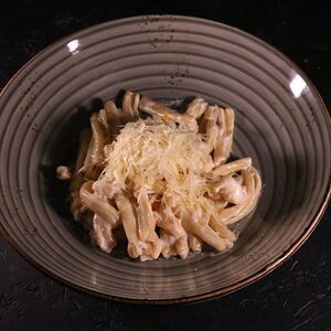 Паста Казаречче с креветкой с цедрой апельсина