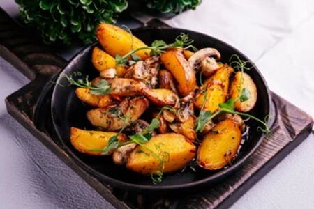 Запечённый картофель с грибами 