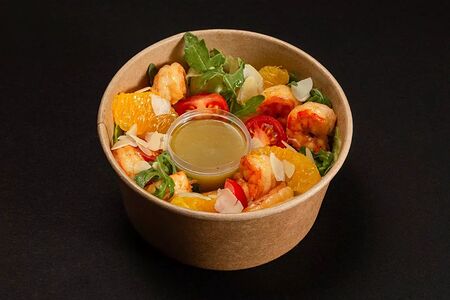 Салат с апельсином и креветками