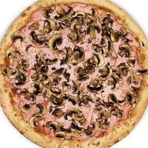 Пицца с ветчиной и грибами