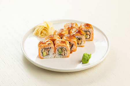 Ролл лосось с карамелью