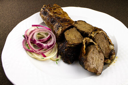 Шашлык из печени молодого теленка