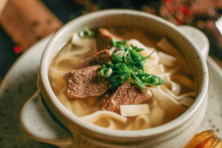 Домашний суп-лапша с говядиной