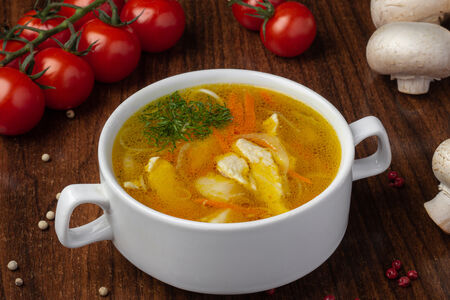 Домашняя лапша с курочкой и белыми грибами