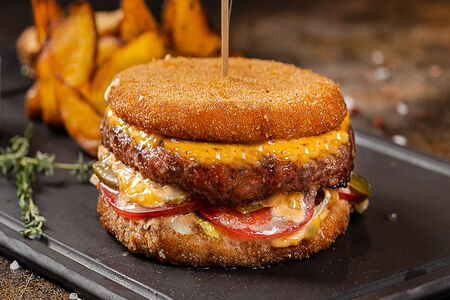 Итальянский бургер с картофелем по-деревенски