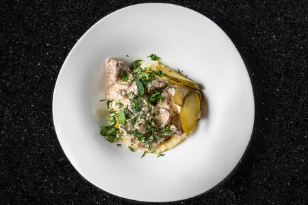 Бефстроганов с пюре