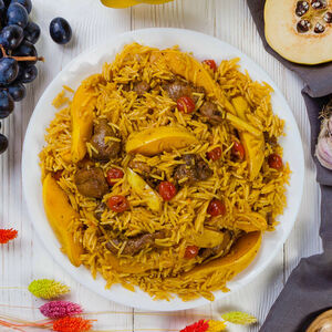 Плов Солнечная долина с уткой и айвой