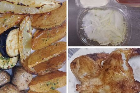 Курица на углях с набором