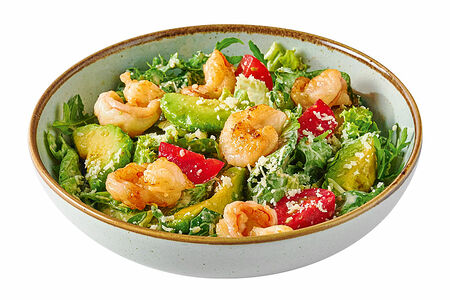 Салат с авокадо и креветками