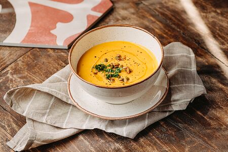 Тыквенный суп с беконом 