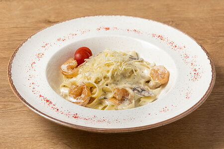 Феттуччине с креветками