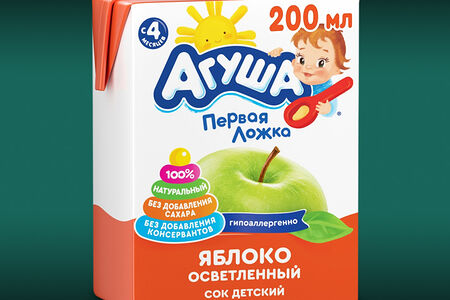 Сок детский осветленный Агуша яблоко
