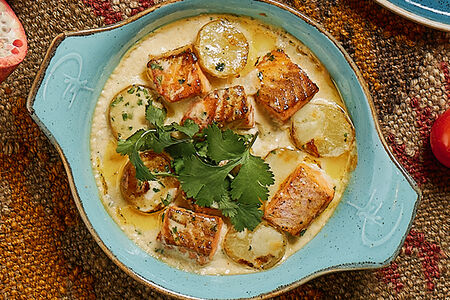 Форель в соусе Чкмерули