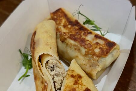 Блинчики с курицей и грибами 