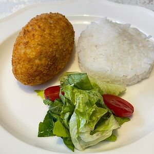 Котлета по-киевски с рисом