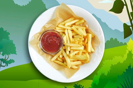 Картофель фри с кетчупом 