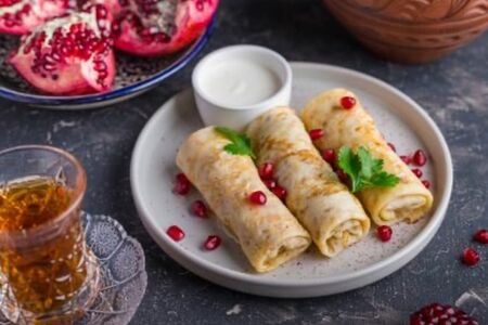 Блины с яблоком и корицей 