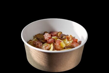 Ньокки с беконом и грибами