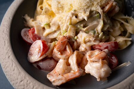 Феттуччине с креветками