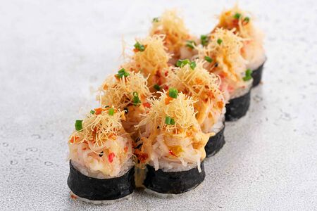 Запеченный ролл с крабом и сливочным сыром (8 шт)