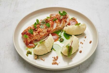 Стейк из индейки с пюре из картофеля