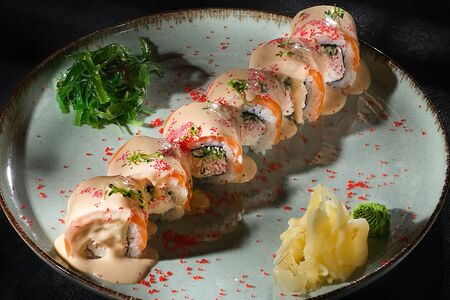 Лосось-краб с соусом понзу