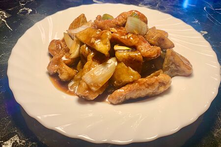 B6k курица в кляре с баклажанами