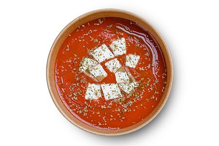 Томатный суп с фетой и орегано