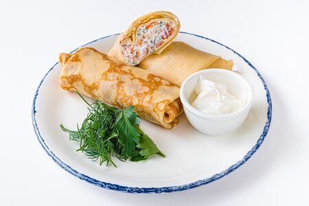 Блины с лососем и крем-чизом