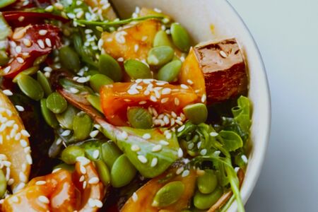 Салат с хрустящими баклажанами