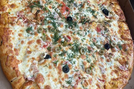 Пицца по-домашнему Курица с грибами