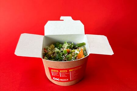 Двойная гречневая лапша с овощами