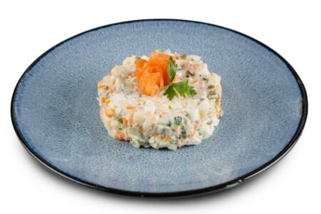 Оливье с сёмгой собственного посола