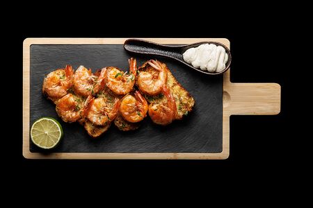 Креветки чесночные