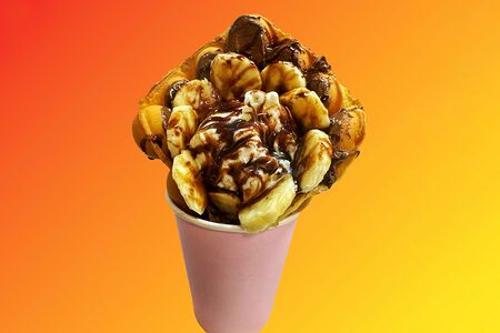 Гонконгская вафля Банан в шоколаде