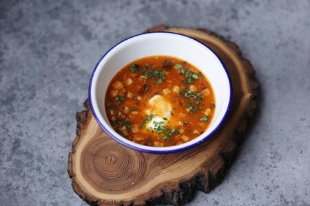 Гороховый суп томленый с разным мясом на алтайский мотив