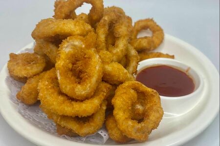 1077. Кальмары, жаренные в сухарях