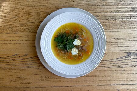 Куриный суп с лапшой собственного приготовления