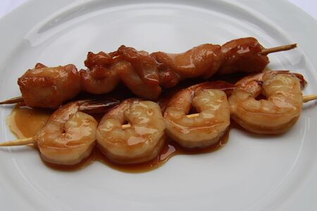 Якитори с креветкой