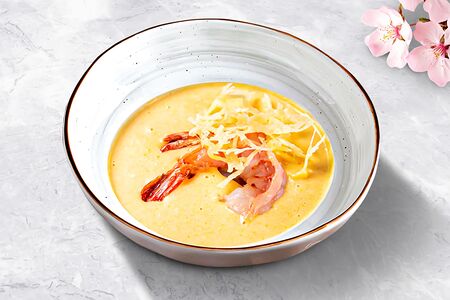 Суп Сырный с креветками