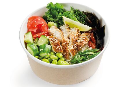 Поке с угрем в соусе терияки