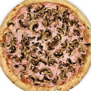 Пицца с ветчиной и грибами