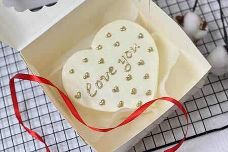 Бенто-торт Белое сердце