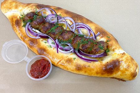 Хачапури с люля-кебаб 