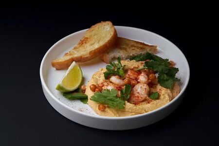 Хумус с креветками