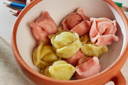 Пельмешки разноцветные с цыпленком и индейкой