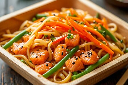 Удон с лососем