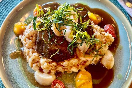 Щёчки говяжьи с орзо