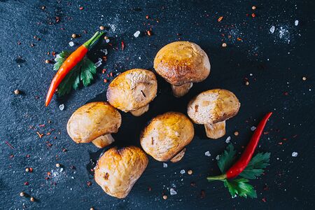 Шампиньоны на мангале