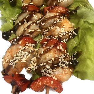 Якитори из тигровых креветок